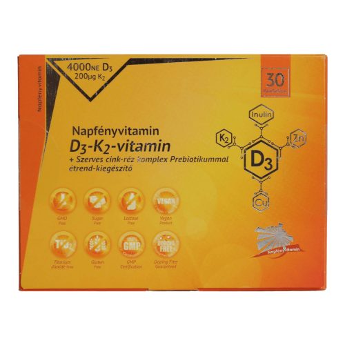 D3-K2-vitamin és szerves nyomelem komplex Prebiotikummal (30db)