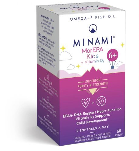 MorEPA Kids 6+ omega-3 halolaj + D3-vitamin, 60 db lágyzselatin kapszula, 60 db lágyzselatin kapszula